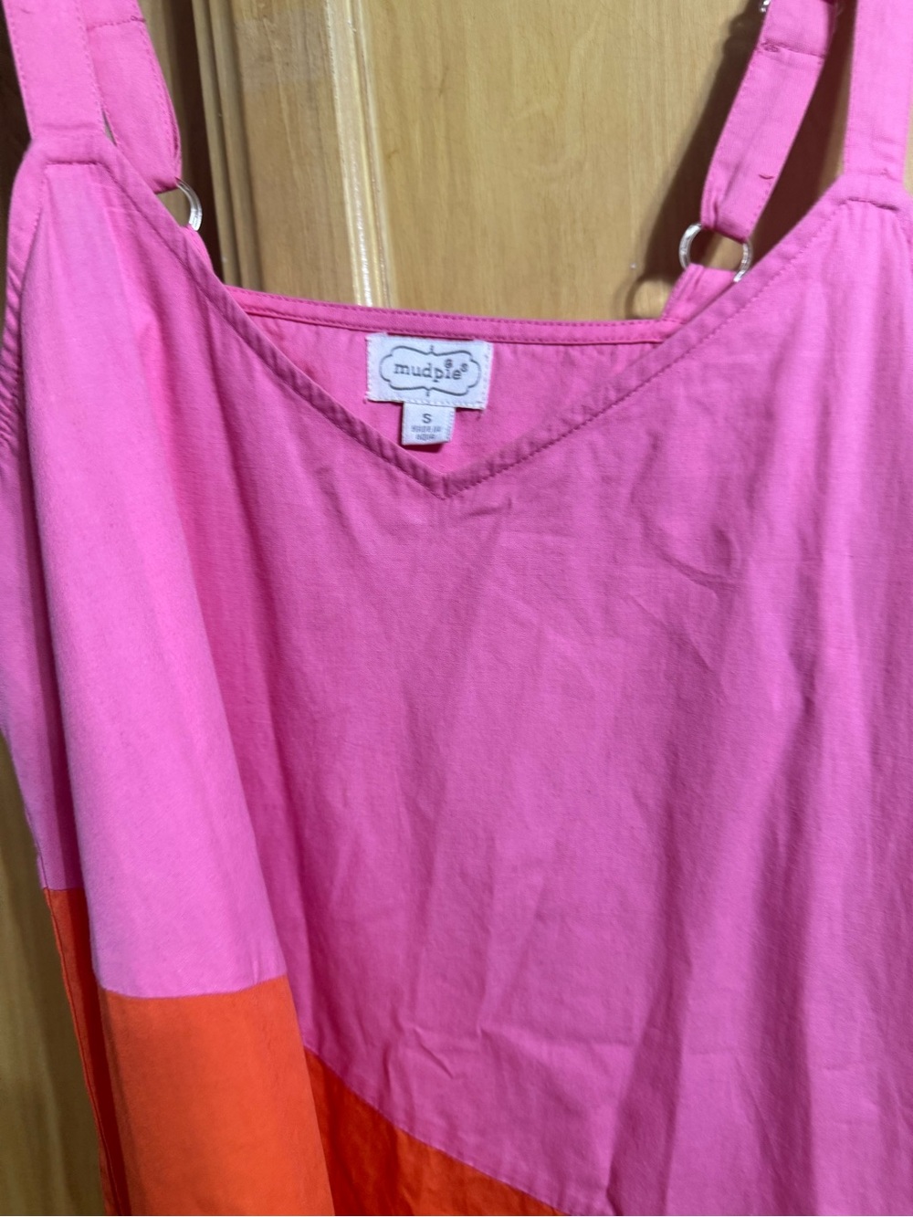 Mud Pie Pink and Orange Colorblock Sundress